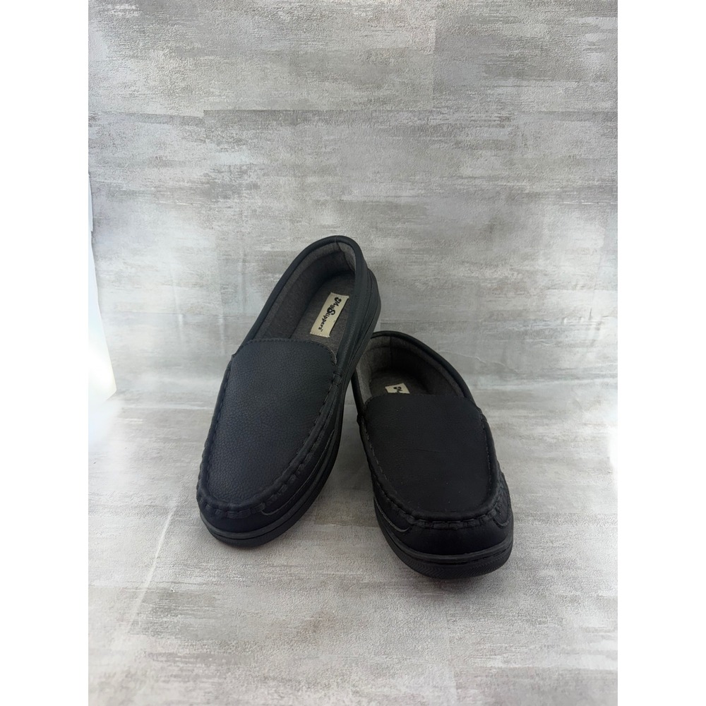 My Slippers My Pillow Women Sz 8W Black Leather Loafers Moccasins 74471-04
